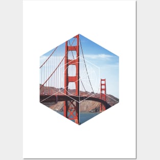 Golden Gate Bridge Geometric Photography Posters and Art